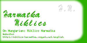 harmatka miklics business card